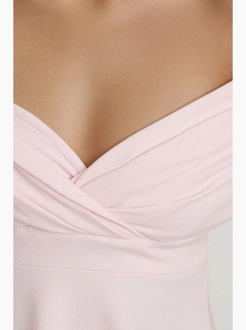 Abito midi con scollo a barca hiccup Rosa confetto - Kiabi