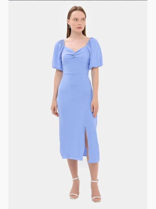 Abito midi con scollo a cuore e spacco laterale hiccup - Kiabi