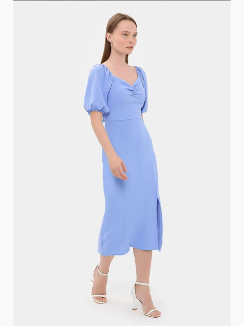 Abito midi con scollo a cuore e spacco laterale hiccup - Kiabi