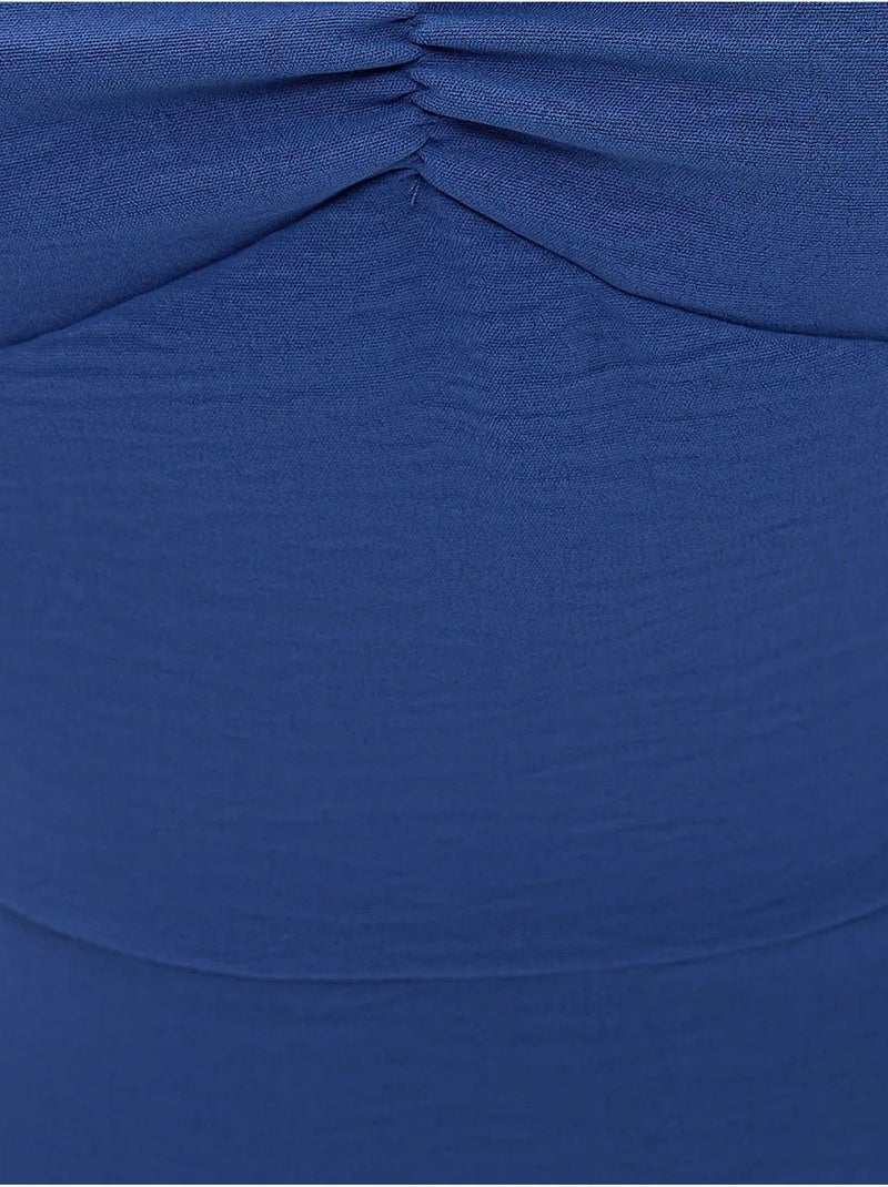 Abito midi con scollo a cuore e spacco laterale hiccup Blu cobalto - Kiabi