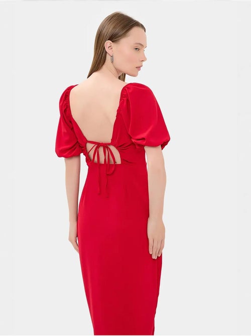 Abito midi con scollo a cuore e spacco laterale hiccup - Kiabi