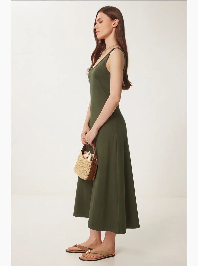 Abito midi con scollo a u istanbul Cachi - Kiabi
