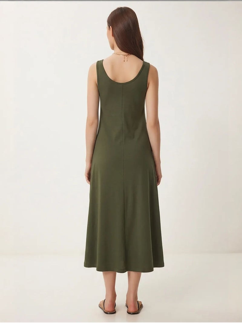 Abito midi con scollo a u istanbul Cachi - Kiabi
