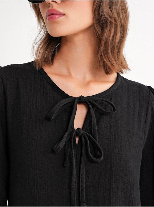 Abito midi con scollo a v e chiusura con laccetto mixray - Kiabi Abito midi con scollo a v e chiusura con laccetto mixray - Kiabi