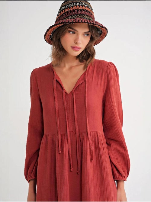 Abito midi con scollo a v e chiusura con laccetto mixray - Kiabi Abito midi con scollo a v e chiusura con laccetto mixray - Kiabi