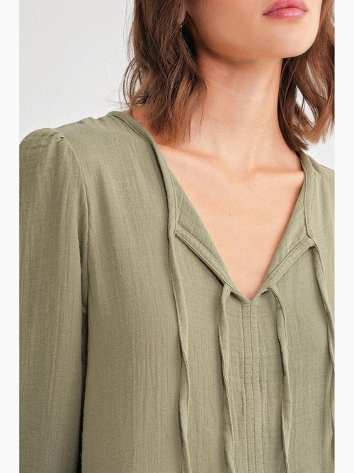 Abito midi con scollo a v e chiusura con laccetto mixray - Kiabi