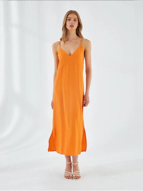 Abito midi con scollo a v e spacco mixray - Kiabi