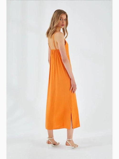 Abito midi con scollo a v e spacco mixray - Kiabi