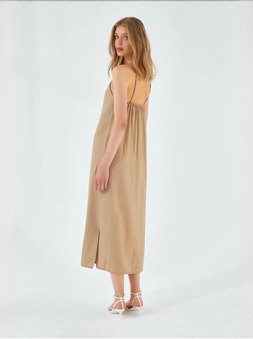 Abito midi con scollo a v e spacco mixray - Kiabi