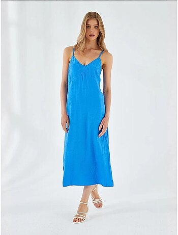 Abito midi con scollo a v e spacco mixray