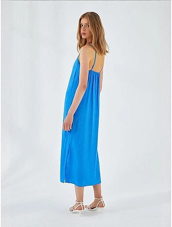 Abito midi con scollo a v e spacco mixray