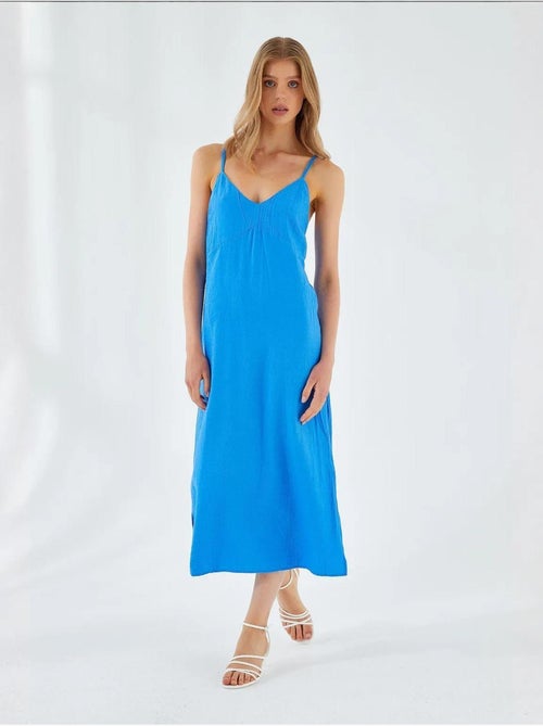 Abito midi con scollo a v e spacco mixray - Kiabi