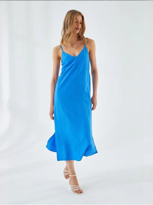 Abito midi con scollo a v e spacco mixray - Kiabi