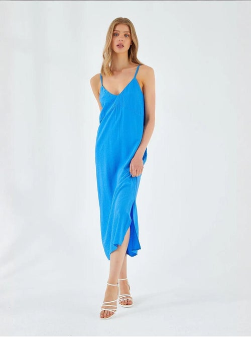 Abito midi con scollo a v e spacco mixray - Kiabi