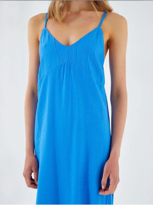 Abito midi con scollo a v e spacco mixray - Kiabi