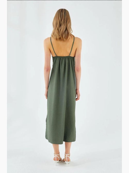 Abito midi con scollo a v e spacco mixray - Kiabi