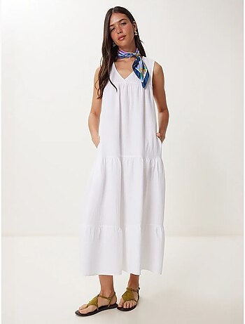 Abito midi con scollo a v e volant istanbul