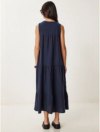 Abito midi con scollo a v e volant istanbul