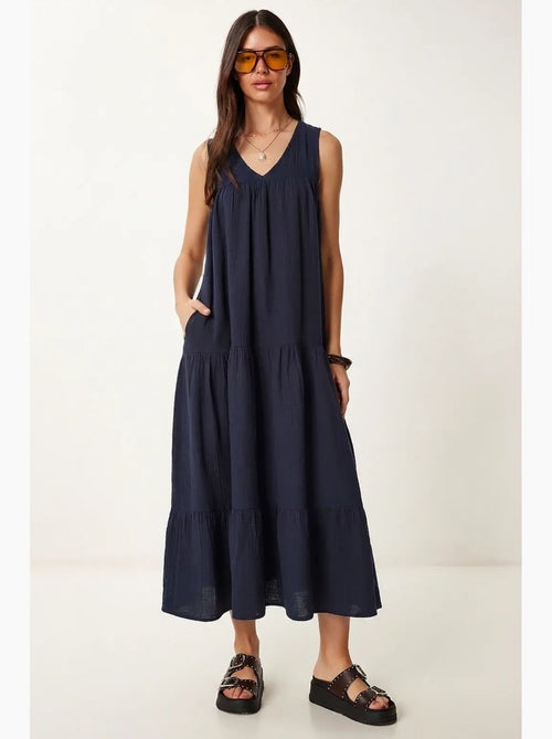 Abito midi con scollo a v e volant istanbul - Kiabi Abito midi con scollo a v e volant istanbul - Kiabi