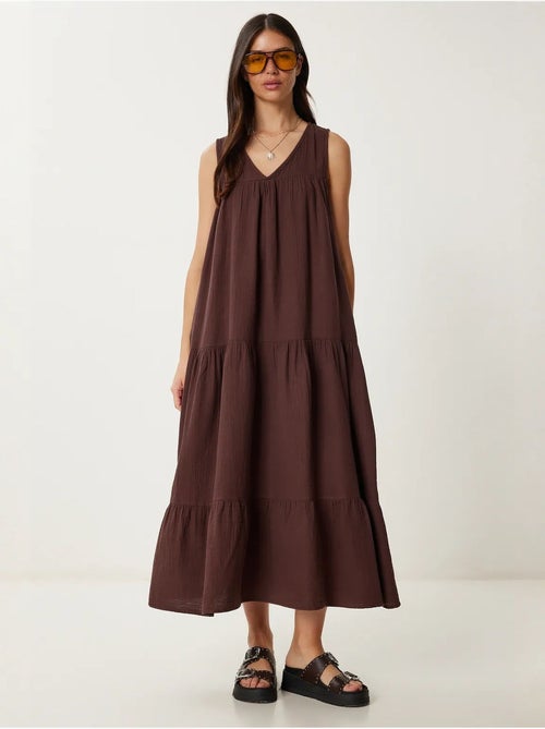 Abito midi con scollo a v e volant istanbul - Kiabi Abito midi con scollo a v e volant istanbul - Kiabi
