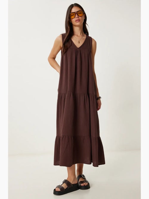 Abito midi con scollo a v e volant istanbul - Kiabi Abito midi con scollo a v e volant istanbul - Kiabi