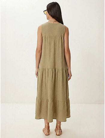 Abito midi con scollo a v e volant istanbul