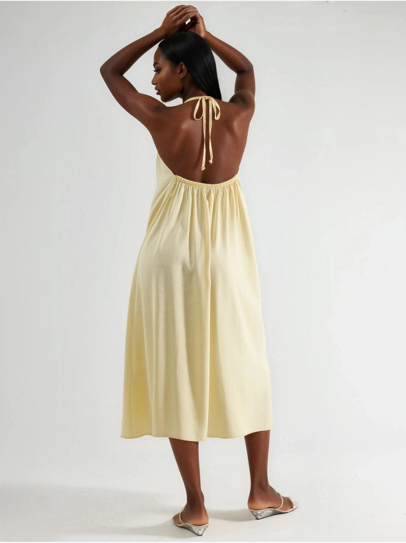 Abito midi con scollo all’americana busem Giallo limone - Kiabi