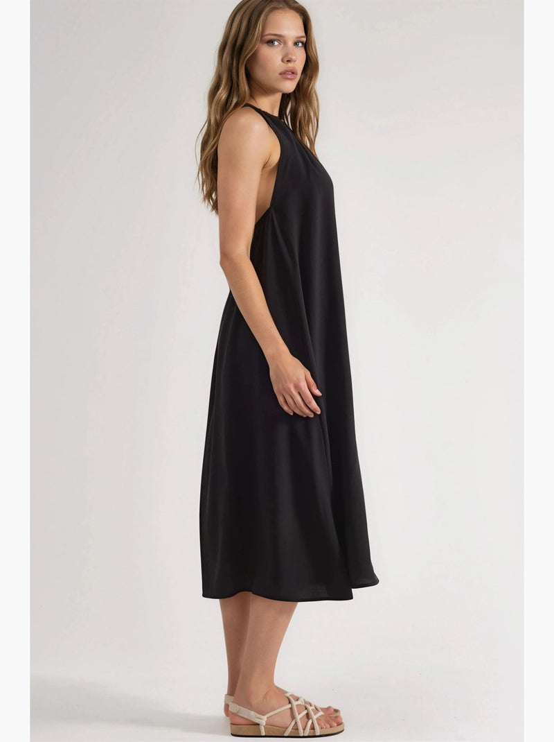 Abito midi con scollo all’americana busem Nero - Kiabi
