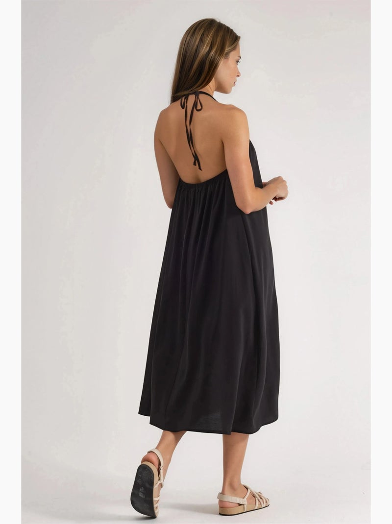 Abito midi con scollo all’americana busem Nero - Kiabi