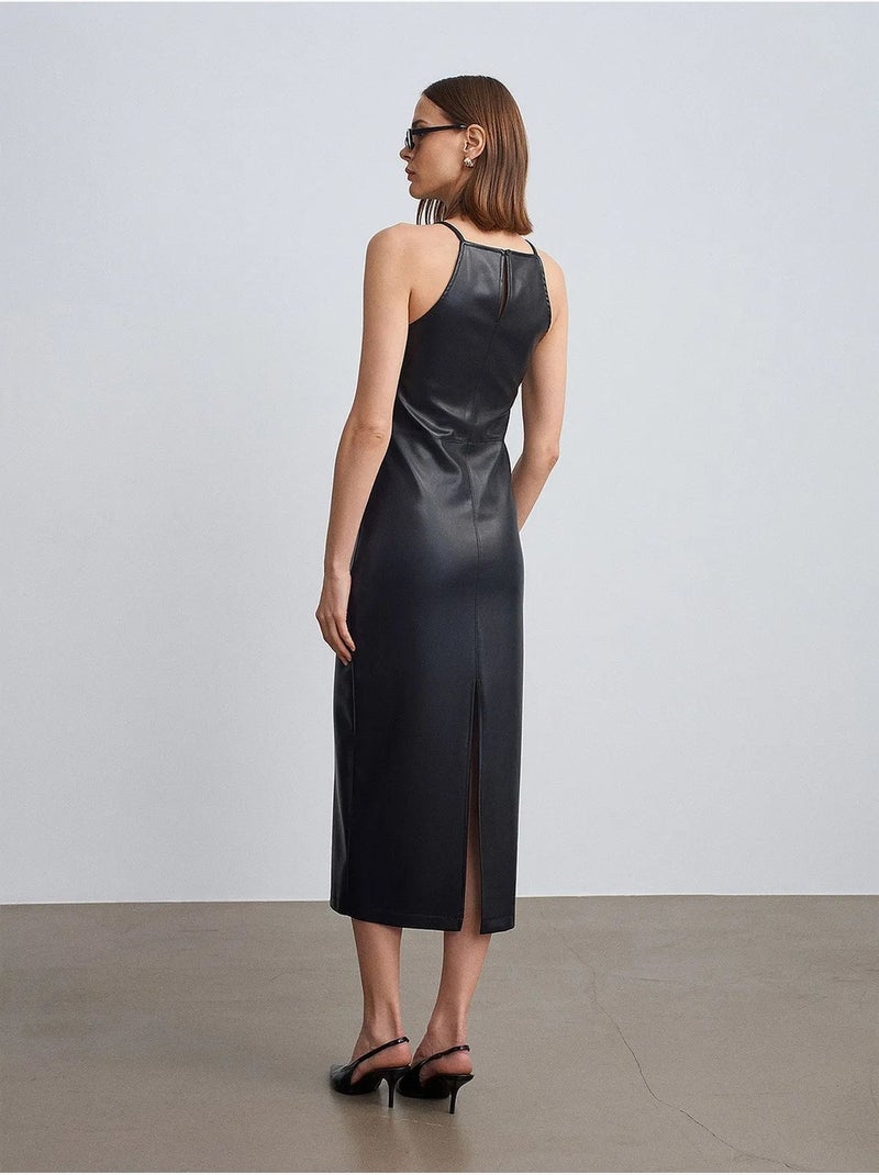 Abito midi con scollo all’americana dilvin Nero - Kiabi