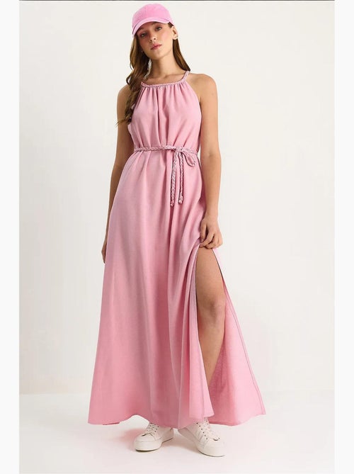 Abito midi con scollo halter e laccetto da annodare lucci - Kiabi Abito midi con scollo halter e laccetto da annodare lucci - Kiabi