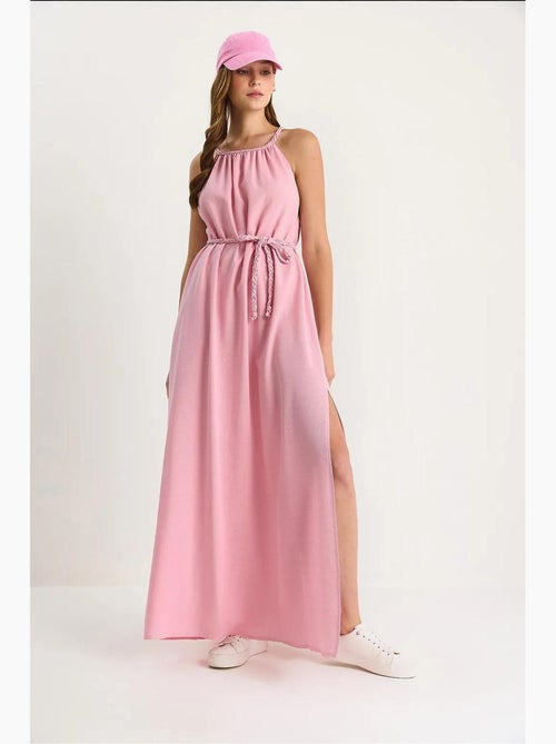 Abito midi con scollo halter e laccetto da annodare lucci - Kiabi Abito midi con scollo halter e laccetto da annodare lucci - Kiabi