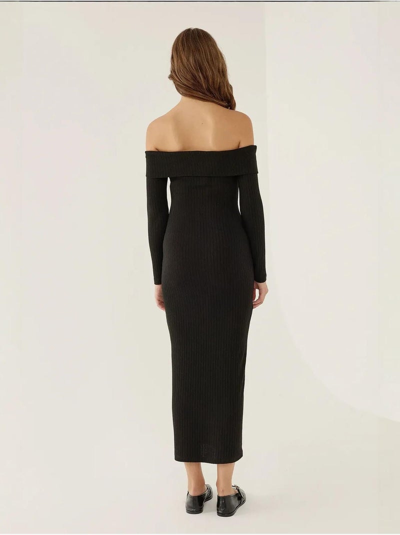 Abito midi con spalle scoperte hiccup Nero - Kiabi