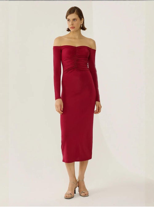 Abito midi con spalle scoperte - Kiabi Abito midi con spalle scoperte - Kiabi