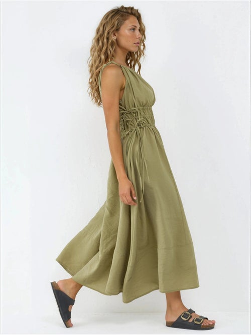 Abito midi con spalline arricciate busem - Kiabi
