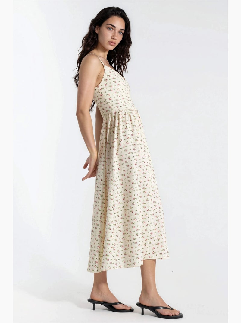 Abito midi con spalline floreale hiccup Beige - Kiabi