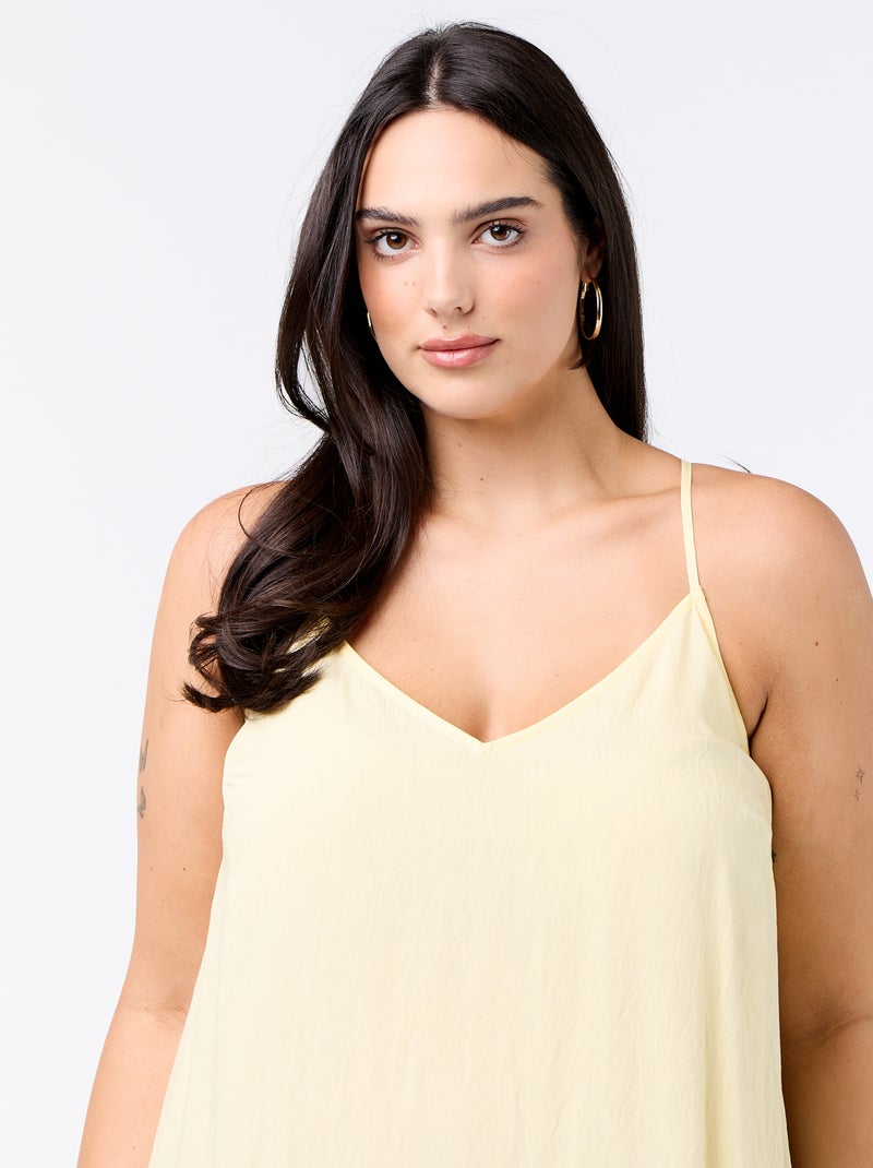 Abito midi con spalline regolabili Giallo - Kiabi