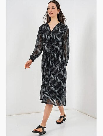 Abito midi con stampa leopardata e scollo a v bdart