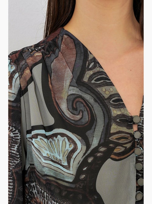 Abito midi con stampa leopardata e scollo a v bdart - Kiabi