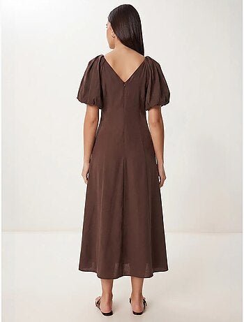 Abito midi da donna a linea a con scollo a v istanbul