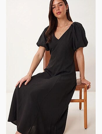 Abito midi da donna a linea a con scollo a v istanbul