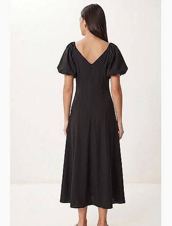 Abito midi da donna a linea a con scollo a v istanbul