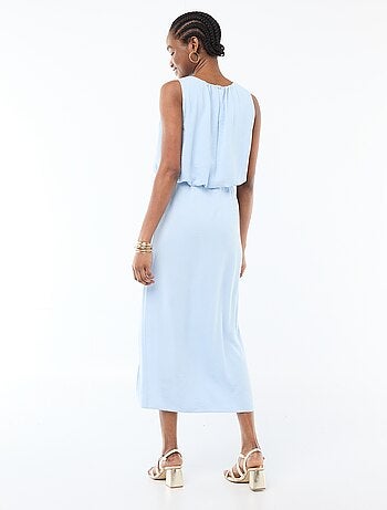 Abito midi effetto drappeggio senza maniche