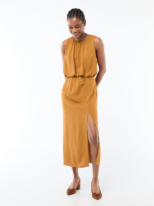 Abito midi effetto drappeggio senza maniche - Kiabi