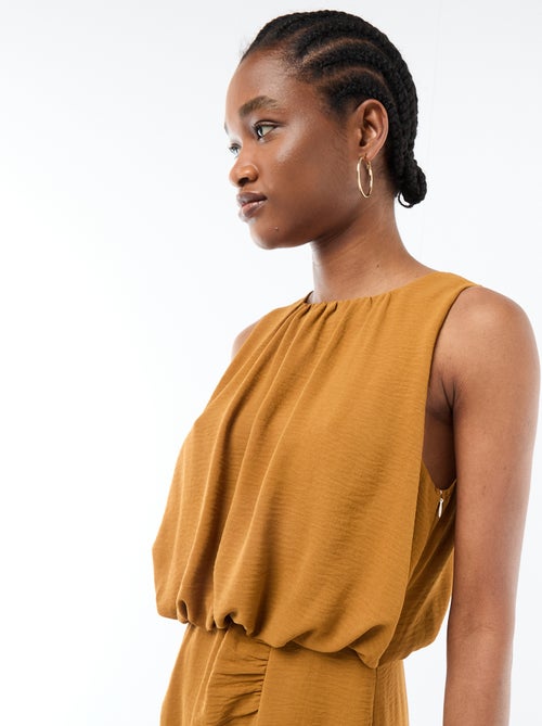 Abito midi effetto drappeggio senza maniche - Kiabi