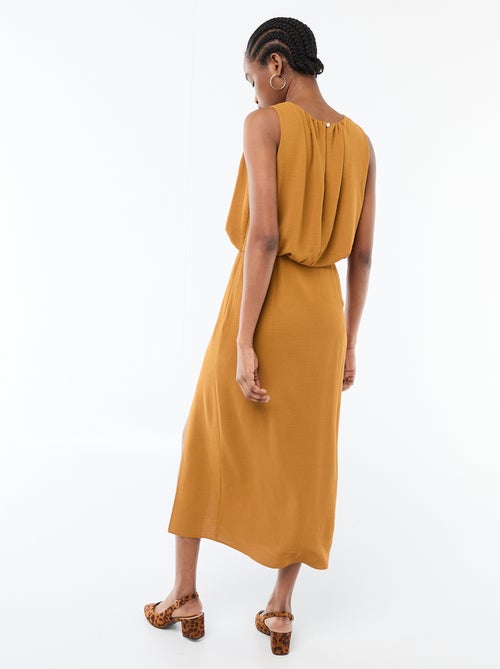 Abito midi effetto drappeggio senza maniche - Kiabi