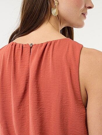 Abito midi effetto drappeggio senza maniche