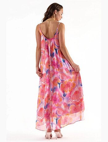 Abito midi floreale con scollo a u busem