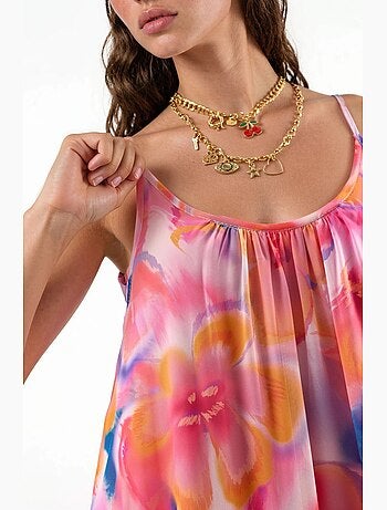 Abito midi floreale con scollo a u busem