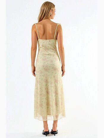 Abito midi floreale con scollo a v hiccup